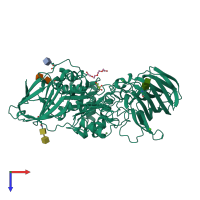 PDB entry 4ufh coloured by chain, top view.