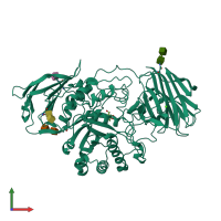PDB entry 4ufi coloured by chain, front view.