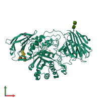 PDB entry 4ufj coloured by chain, front view.