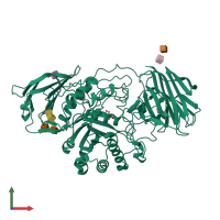PDB entry 4ufk coloured by chain, front view.