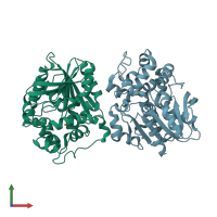 PDB entry 4ufn coloured by chain, front view.