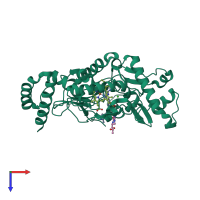 PDB entry 4ug5 coloured by chain, top view.