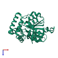 PDB entry 4uhc coloured by chain, top view.