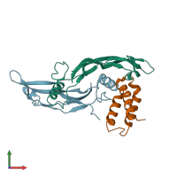 PDB entry 4uhy coloured by chain, front view.