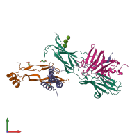 PDB 4ui2 coloured by chain and viewed from the front.