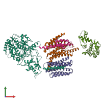 PDB entry 4uis coloured by chain, front view.