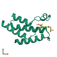 PDB entry 4uiu coloured by chain, front view.