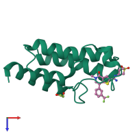 PDB entry 4uiv coloured by chain, top view.
