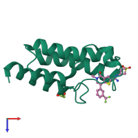 PDB entry 4uiw coloured by chain, top view.