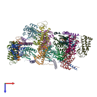 PDB entry 4uj3 coloured by chain, top view.