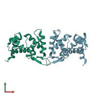 PDB entry 4ulw coloured by chain, front view.