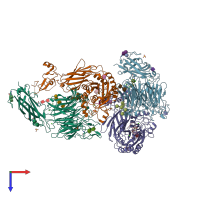 PDB entry 4um9 coloured by chain, top view.