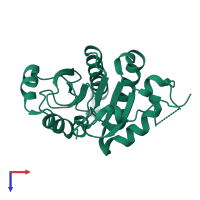 PDB entry 4uml coloured by chain, top view.