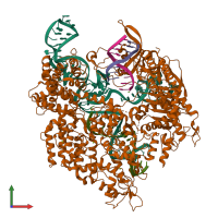 PDB entry 4un5 coloured by chain, front view.