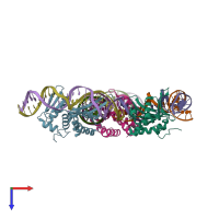PDB entry 4un8 coloured by chain, top view.