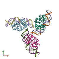 PDB entry 4un9 coloured by chain, front view.