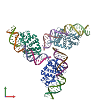 PDB entry 4unb coloured by chain, front view.