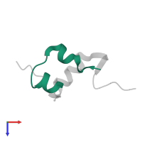 Insulin A chain in PDB entry 4unh, assembly 1, top view.