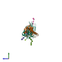 PDB entry 4uo4 coloured by chain, side view.