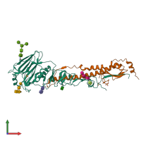 PDB entry 4uo6 coloured by chain, front view.