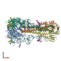 PDB entry 4uo7 coloured by chain, front view.