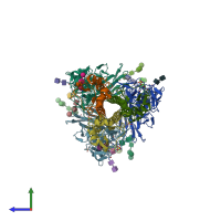 PDB entry 4uo7 coloured by chain, side view.