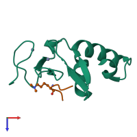 PDB entry 4up0 coloured by chain, top view.