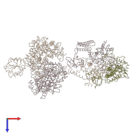 PDB entry 4upb coloured by chain, top view.