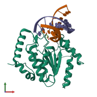 PDB entry 4uqm coloured by chain, front view.