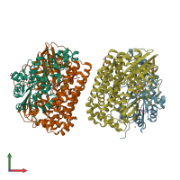 PDB entry 4uqp coloured by chain, front view.