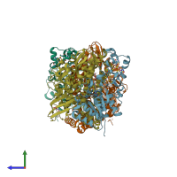 PDB entry 4uqp coloured by chain, side view.