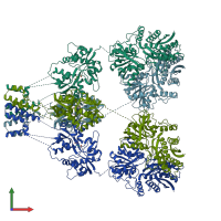 PDB entry 4uqq coloured by chain, front view.