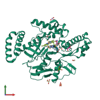 PDB entry 4uqr coloured by chain, front view.