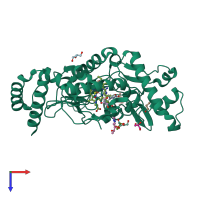 PDB entry 4uqr coloured by chain, top view.