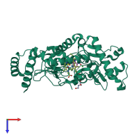 PDB entry 4uqs coloured by chain, top view.