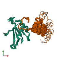 PDB entry 4uqt coloured by chain, ensemble of 20 models, front view.