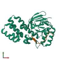 PDB entry 4uqy coloured by chain, front view.