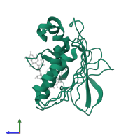 DNA gyrase subunit B in PDB entry 4urm, assembly 1, side view.
