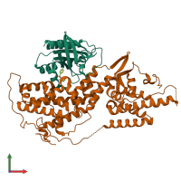 PDB entry 4urz coloured by chain, front view.