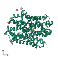 PDB entry 4us3 coloured by chain, front view.
