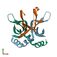 PDB entry 4usg coloured by chain, front view.