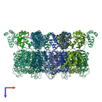 PDB entry 4usn coloured by chain, top view.