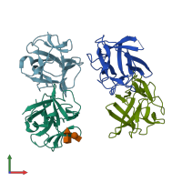 PDB entry 4uso coloured by chain, front view.