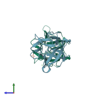 PDB entry 4usp coloured by chain, side view.