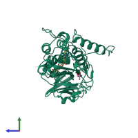 PDB entry 4usr coloured by chain, side view.