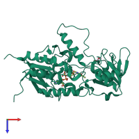 PDB entry 4usr coloured by chain, top view.