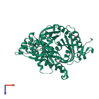 PDB entry 4usu coloured by chain, top view.