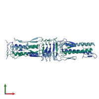 PDB entry 4usx coloured by chain, front view.