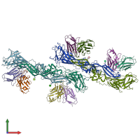 PDB entry 4ut9 coloured by chain, front view.