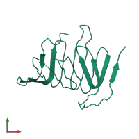 PDB entry 4uu4 coloured by chain, front view.
